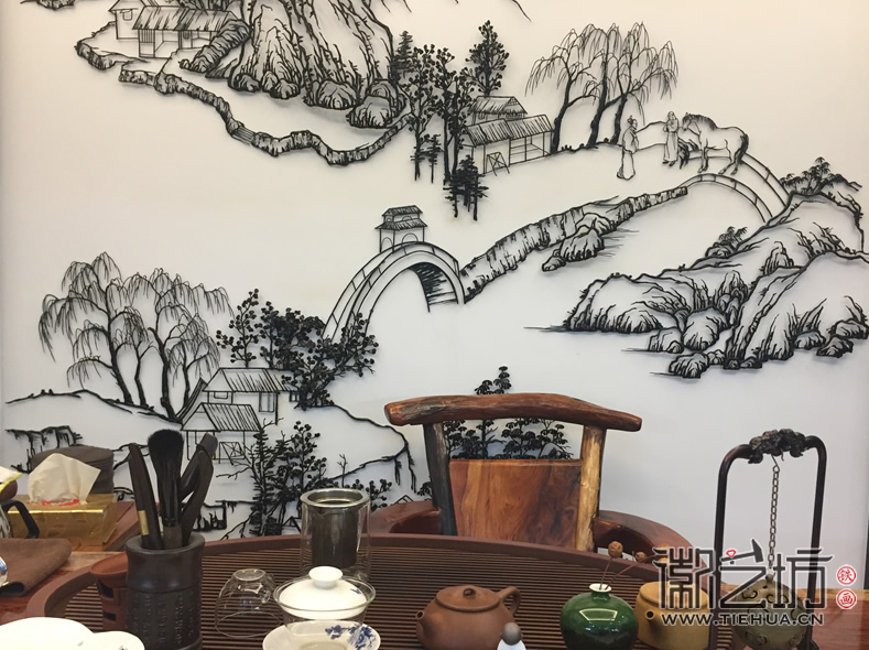 自然美鉆蕪湖旗艦店VIP茶室定制山水蕪湖鐵畫壁畫 自然美鉆蕪湖旗艦店VIP茶室定制山水蕪湖鐵畫壁畫