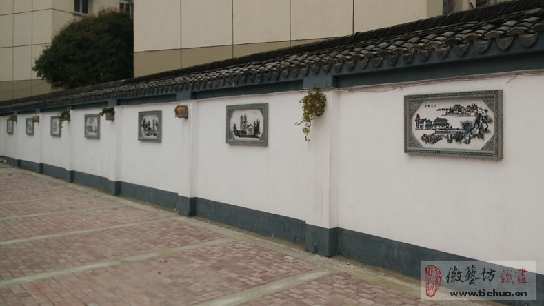 鏡湖小學(xué)建校50周年定制校園文化墻鐵畫(huà)《蕪湖十景》