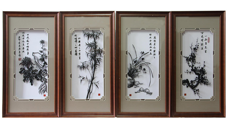 梅蘭竹菊四君子-李?lèi)?ài)平設(shè)計(jì)鐵畫(huà)作品