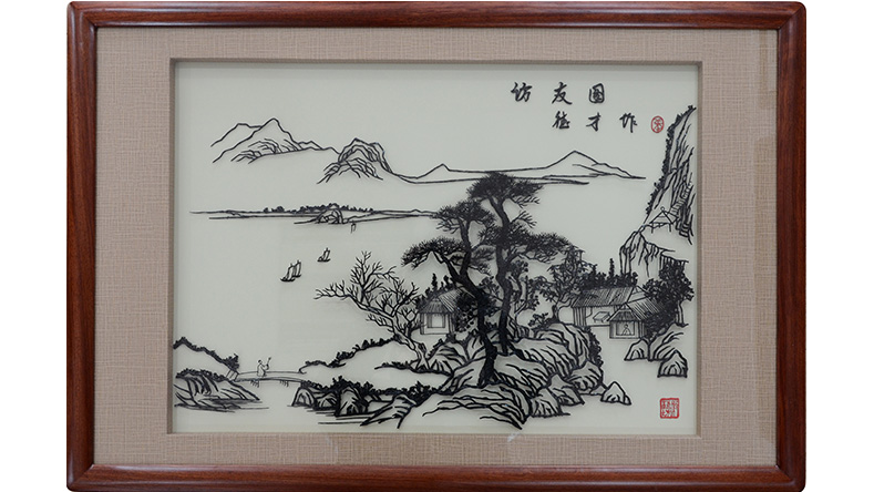 訪友圖-張德才大師山水鐵畫作品 訪友圖-張德才大師山水鐵畫作品
